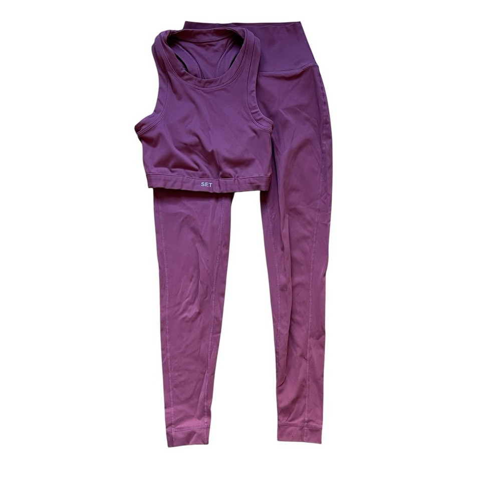 SET Active 2 Piece Set Sport Bra + Leggings‎ Sportbody Maeve Pink Size Small